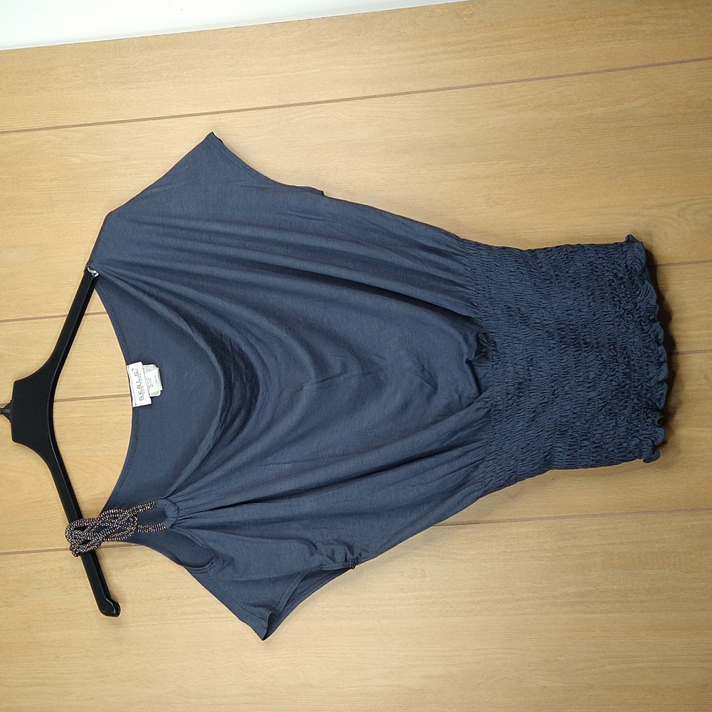 Women Gray Off the Shoulder Top Size: L